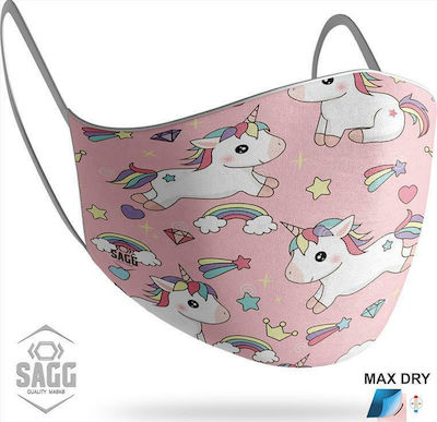 Sagg Kids Protection Mask Protective Mask Fabric Kids Pink 1pcs