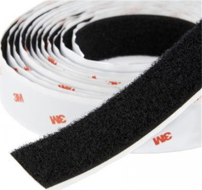 3M SJ3527N Loop Θηλυκό Self-Adhesive Hook & Loop Tape Black 25mmx1m 1pcs