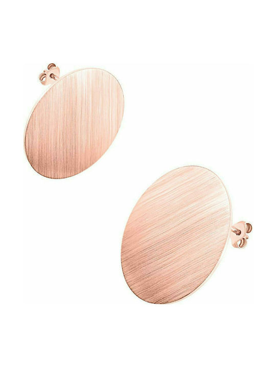 Silver earrings "Dazzling Disk #3" rose gold plated