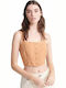 Superdry Women's Summer Crop Top Linen with Straps Orange