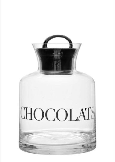 Marva Chocolats General Use Vase with Lid Glass Transparent 14.4x14.4x21.5cm