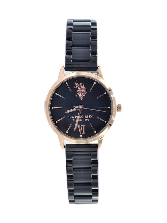 U.S. Polo Assn. Evelyn Women's Watch with Black Metal Bracelet