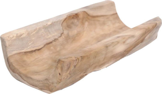 Soulworks Rectangular Wooden Decorative Platter Pelo Small Beige 40x22x10cm