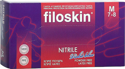 Filoskin Violet Γάντια Νιτριλίου Χωρίς Πούδρα σε Μπλε Χρώμα 100τμχ