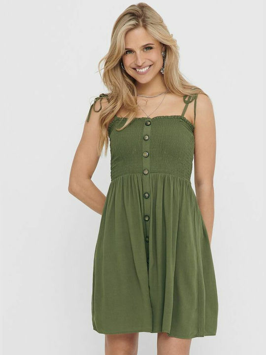 Only Summer Mini Shirt Dress Dress Green/Kalamata