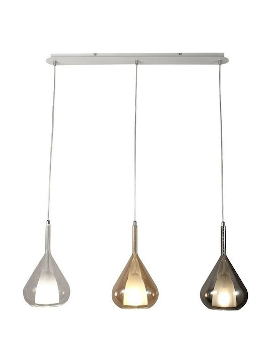 Fabas Luce Lila Pendant Light Three-Light Rail for Socket E27 Multicolour