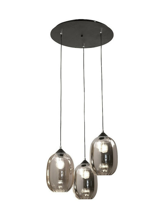 Fabas Luce Infinity Pendant Light Three-Light for Socket E27 Black