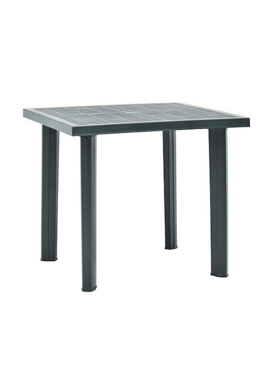 Outdoor Dinner Plastic Table Green 80x75x72cm