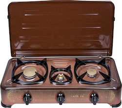 Calfer Gas CFO-3 Liquid Gas Countertop Triple Burner Brown