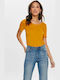 Only Women's Summer Blouse Short Sleeve Yellow