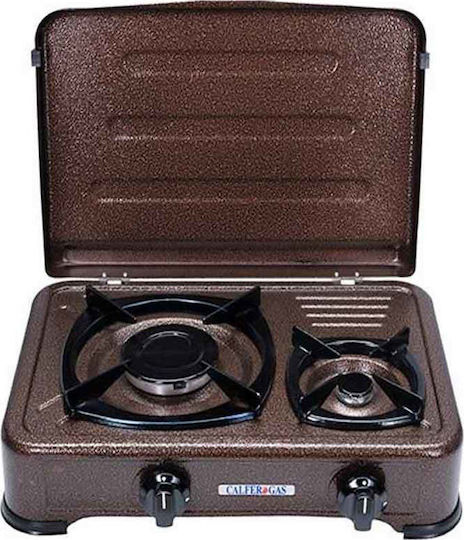 Calfer Gas CFO-2S Liquid Gas Countertop Double Burner Brown