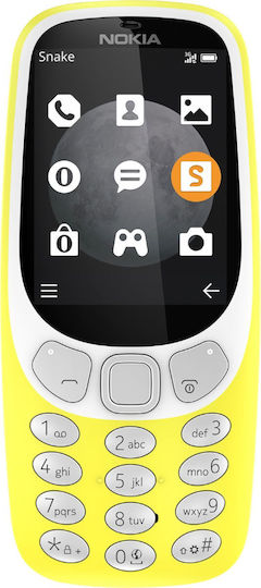 Nokia 3310 2017 Dual SIM (16MB) Mobile Phone with Buttons (English) Yellow