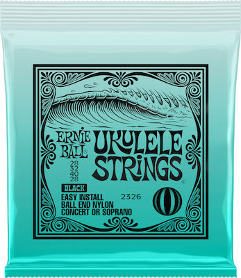 Ernie Ball Complete Set Nylon String for Ukulele Ukulele Ball End Black .028,0.32,.040,.028