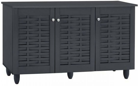Holz Schuhorganisator Iggy mit 3 Regalen Grau 114x34x68cm HM2211.10