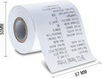 Thermal Rolls Thermische Kassenrollen Registrierkasse Π57xΔ50mm mit Länge 24m 48gr/m² 1Stück