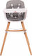 Buba Carino Highchair & Leatherette Seat Grey