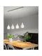 Fabas Luce Marina Hängelampe Weiß Schiene für 4 Lampen E27 96cm.