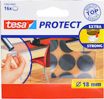 Tesa 57718 Τσοχάκια Στρογγυλά με Αυτοκόλλητο και Διάμετρο 18mm Καφέ 16τμχ