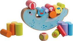 Joueco Stacking Toy Παιχνίδι Ισορροπίας Seal made of Wood for 36++ Months