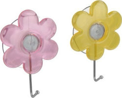 Eliplast Shape Flowers Hanger Kitchen Hook with Suction Cup Pink 2pcs