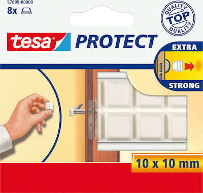Tesa 57899 Square Furniture Protectors with Sticker 10x10mm 8pcs