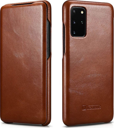 iCarer Curved Edge Vintage Book Δερμάτινο Καφέ (Galaxy S20)