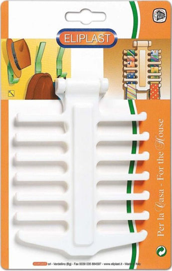 Eliplast Κρεμάστρα Ντουλάπας για Γραβάτες Πλαστική σε Λευκό Χρώμα