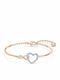 Swarovski Unendlichkeit Herz Mittleres Damen Armband Handschellen mit Plan Unendlichkeit Vergoldet 5.9cm