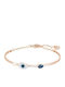 Swarovski Duo Evil Eye Средна Дамска Гривна Белезници с Дизайн Очи Златна 5.9см