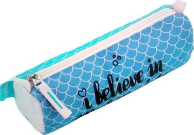 Fabric Light Blue Pencil Case Mermaid with 1 Compartment