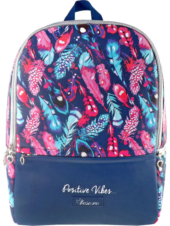 Tesoro Positive Vibes School Bag Backpack Elementary, Elementary Multicolored