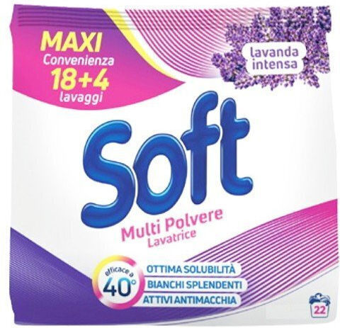 Soft Απορρυπαντικό Ρούχων σε Σκόνη με Άρωμα Λεβάντα 1.320kg (22 Μεζούρες)