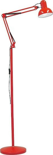 GloboStar Audrey Vintage Lampa de podea Î190xL27.5cm. cu Soclu pentru Bec E27 Roșu