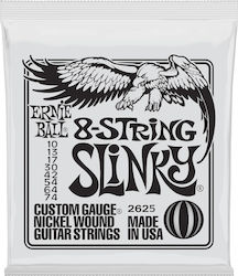 Ernie Ball Slinky Набор От 8 Струни За Електрическа Китара Никелова Рана 10 - 74 Ernie Ball Slinky Набор От 8 Струни За Електрическа Китара Никелова Рана 10 - 74