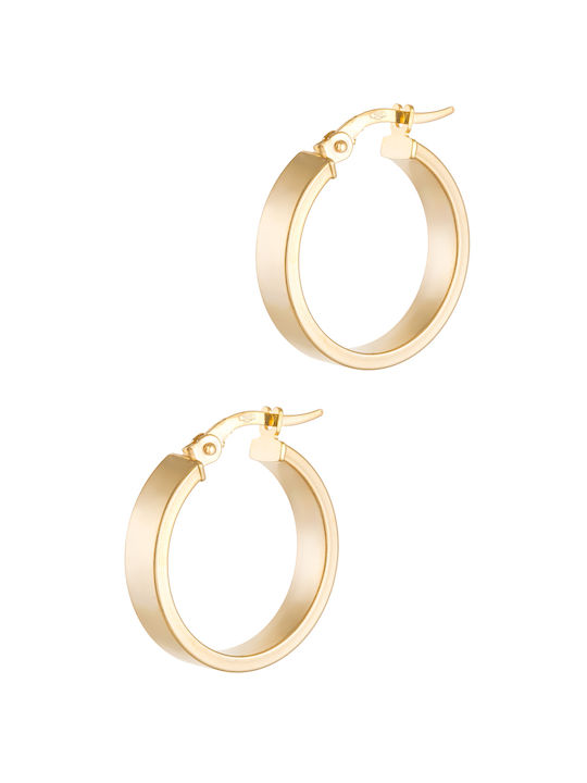 Earring Gold 14K 2cm Small square hoop Small