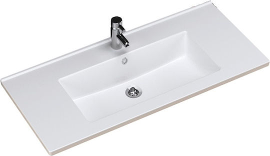 Tema Drop-In Porcelain Bathroom Sink 100x45x20.5cm White
