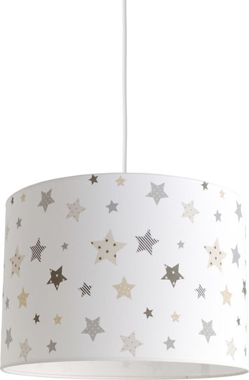Veis Kids Fabric Single Ceiling Light E27 Little Stars Beige 60W