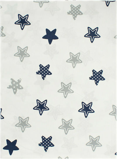 Dimcol Star Baby Sheet Cradle Cotton Blue 80x110cm