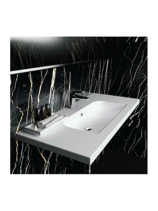 Orabella Mood 60 Încorporat Chiuvetă Porțelan 60x45x3.5cm Alb