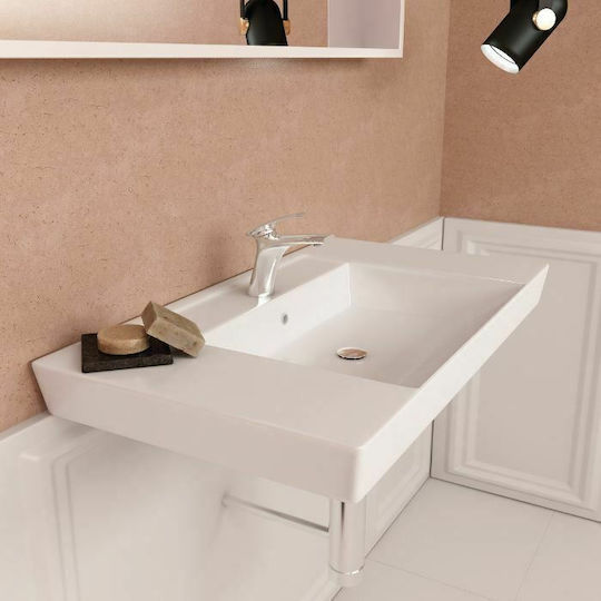Orabella Vanity 80 Eingelassenes Waschbecken Porzellan 80x45x9.5cm Weiß