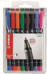 Stabilo ΟΗPen Universal M Μαρκαδόροι Διαφανειών 1mm Πολύχρωμοι 8τμχ