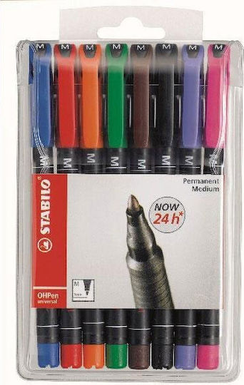 Stabilo ΟΗPen Universal M Μαρκαδόροι Διαφανειών 1mm Σετ 8 χρώματα
