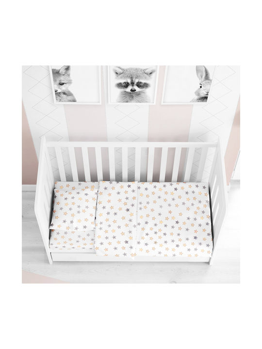 Dimcol Star Baby Sheet Cradle Cotton Gray 80x110cm