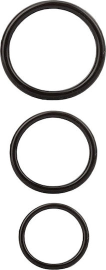 Nanma Three Cock & Ball Silicone Rings Set Cock Rings Schwanz Schwarz 3Stück