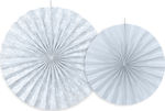 Hanging Decorative Fans Grey-blue 2pcs.