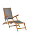 Deckchair Wooden with Textilene Fabric Brown 152x60x90cm.