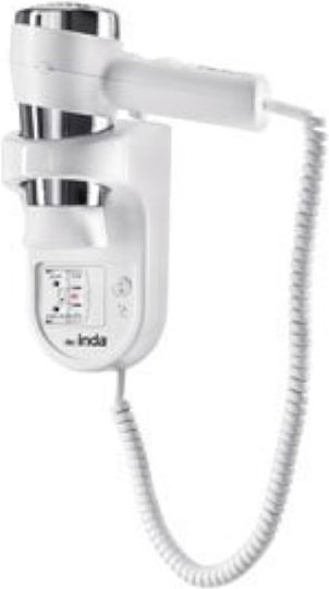 Inda AV054B Бял/Хром Хотелски Сешоар Бял 1.6kW