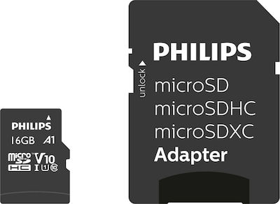 Philips microSDHC 16GB Clasa 10 U1 V10 A1 UHS-I cu adaptor