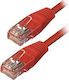 TrustWire U/UTP Cat.5 (100Mbps) Καλώδιο Δικτύου Ethernet 5m Κόκκινο