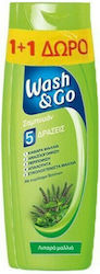Wash & Go Σαμπουάν για Λιπαρά Μαλλιά 2x400ml